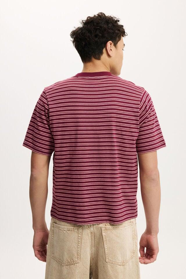 Cotton On Cropped Fit T-Shirt Velvet Plum / Vinatge Rose Stripe