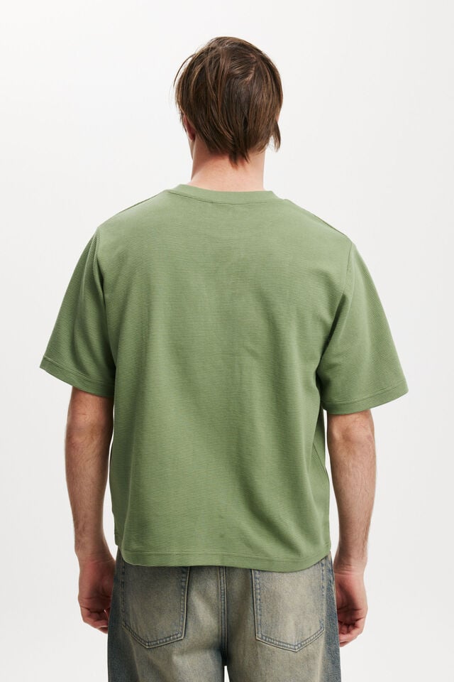 Cotton On Cropped Fit Textured T-Shirt Sage Texture