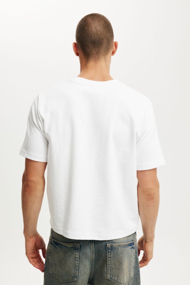 Cotton On Cropped Fit Textured T-Shirt White Texture