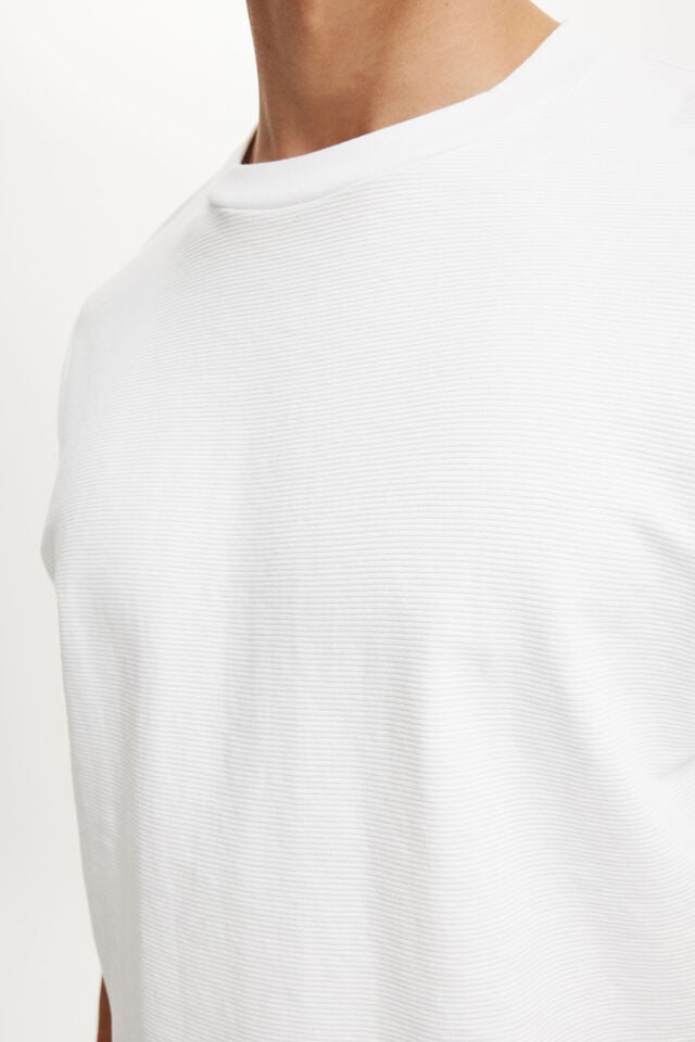 Cotton On Cropped Fit Textured T-Shirt White Texture