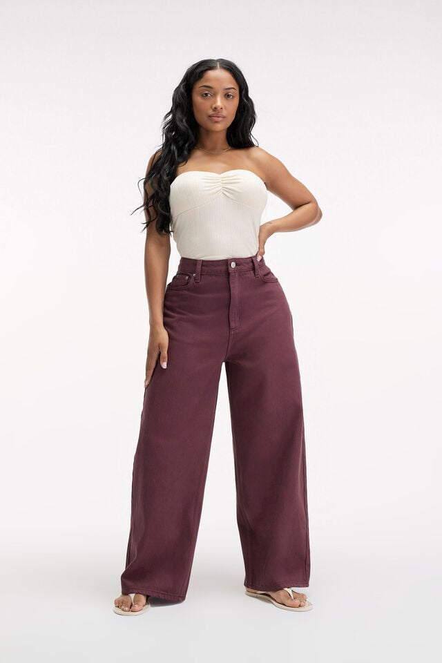 cotton on Curvy Boyfriend Super Baggy Jean berry wash