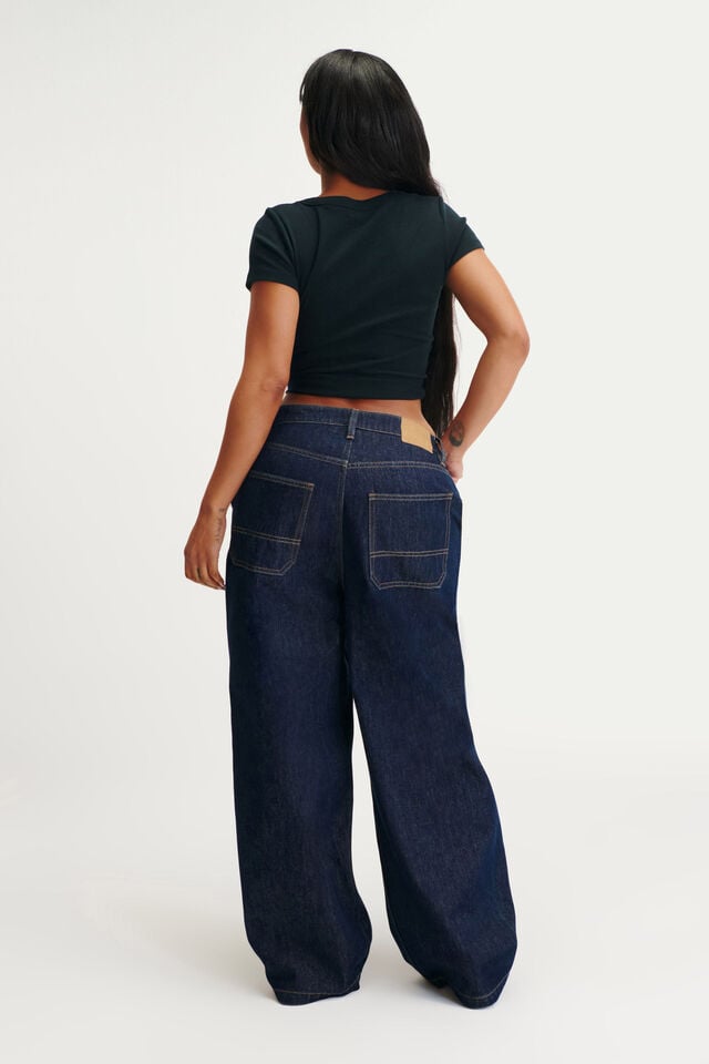 Cotton On Curvy Boyfriend Super Baggy Jean Carpenter Star Blue