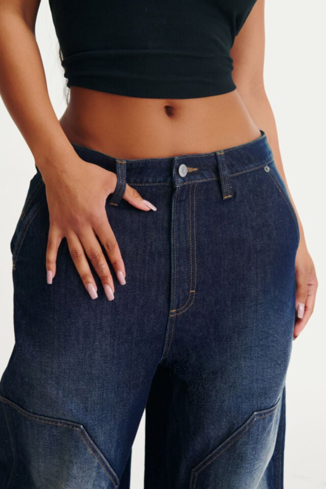 Cotton On Curvy Boyfriend Super Baggy Jean Carpenter Star Blue