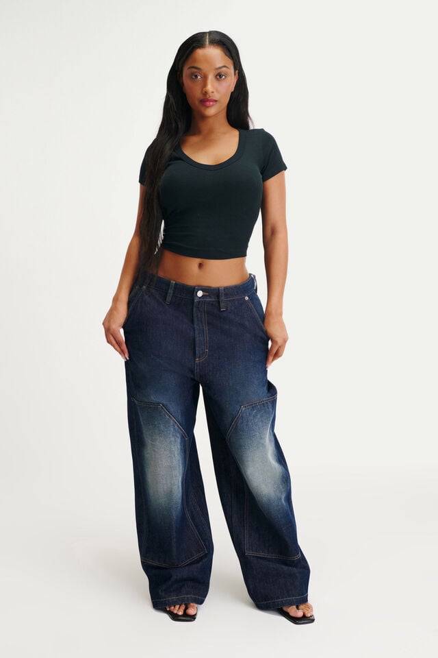 cotton on Curvy Boyfriend Super Baggy Jean carpenter star blue