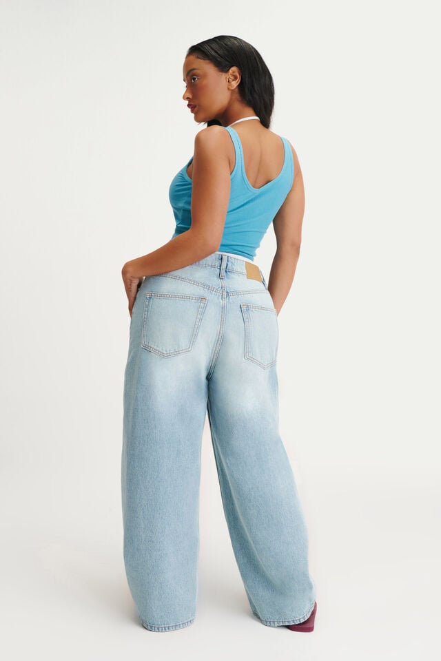 Cotton On Curvy Boyfriend Super Baggy Jean Olsen Blue