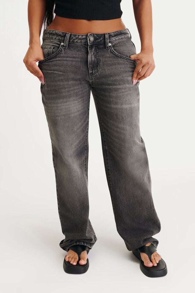 Cotton On Curvy Low Rise Straight Jean Domino Black
