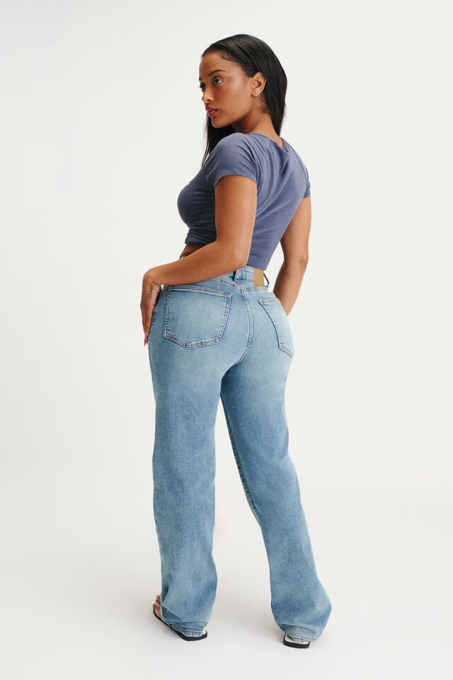 Cotton On Curvy Stretch Straight Jean Cassette Blue