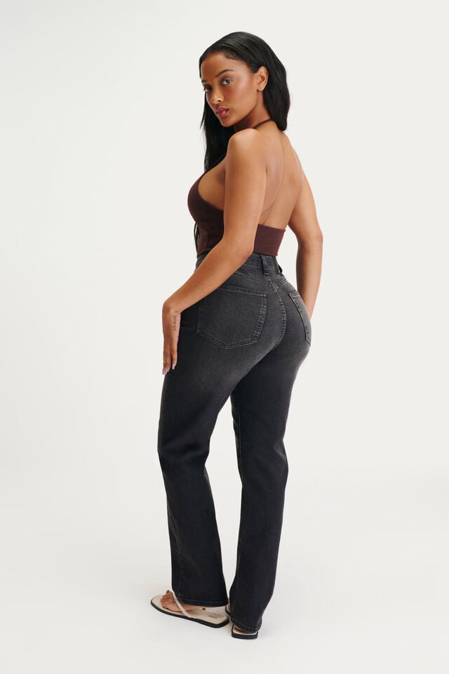 Cotton On Curvy Stretch Straight Jean Graphite Black