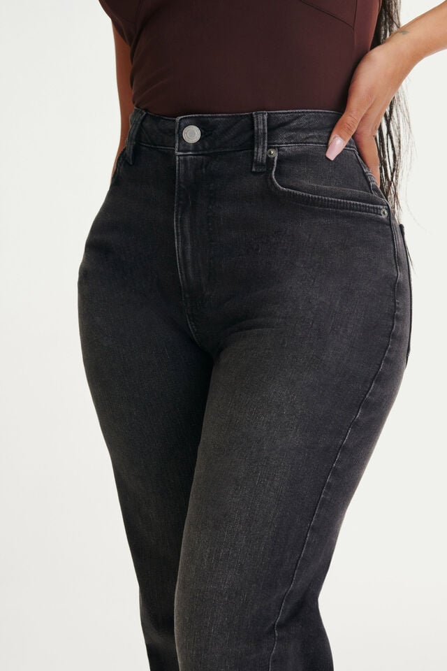 Cotton On Curvy Stretch Straight Jean Graphite Black