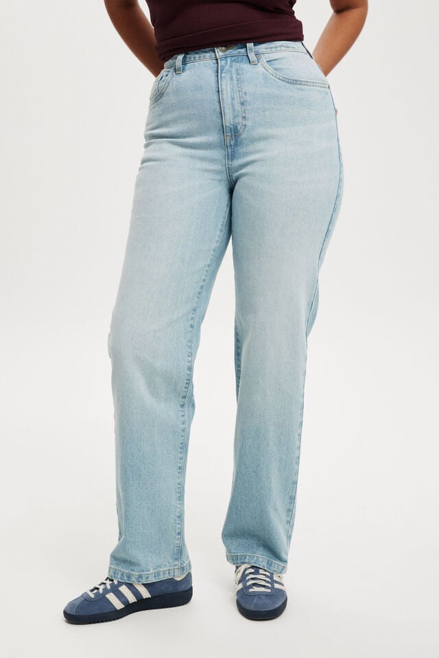 Cotton On Curvy Stretch Straight Jean Sunfaded Blue