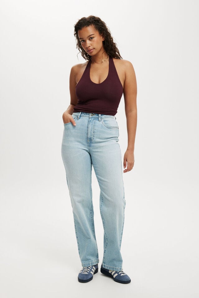 cotton on Curvy Stretch Straight Jean sunfaded blue