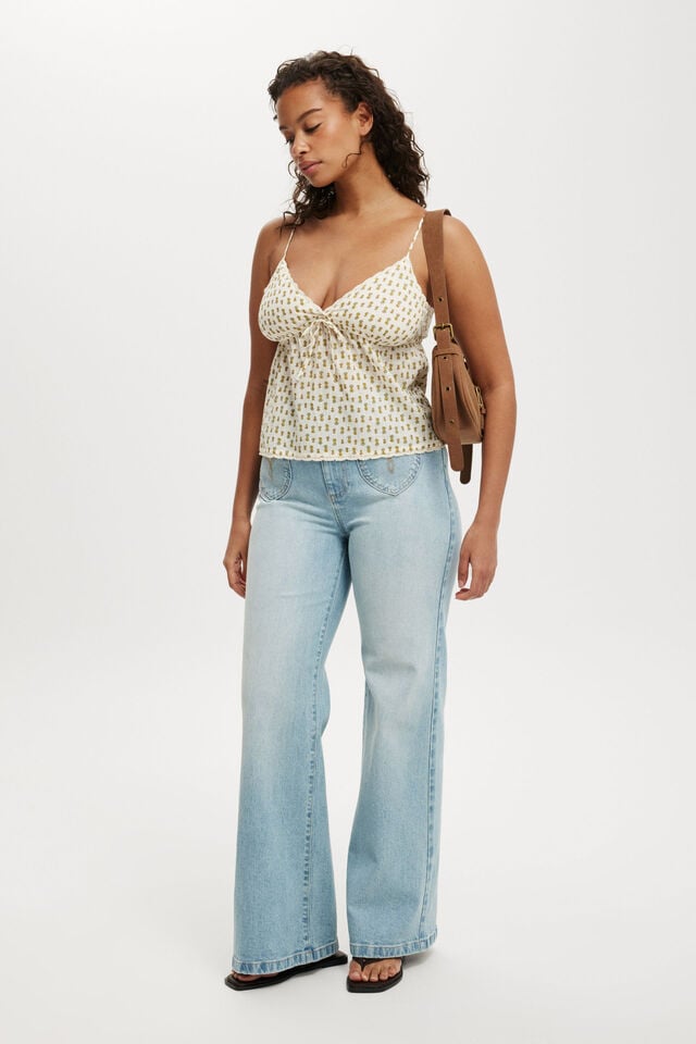 cotton on Curvy Stretch Wide Jean sunfaded blue/western