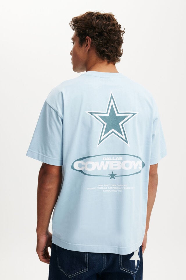 Cotton On Dallas Cowboys Box Fit NFL T-Shirt Lcn Dal Pearl Blue / Dallas Cowboys Tonal Sta