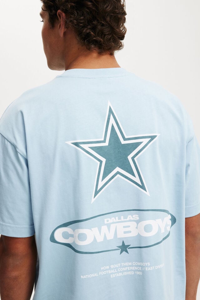 Cotton On Dallas Cowboys Box Fit NFL T-Shirt Lcn Dal Pearl Blue / Dallas Cowboys Tonal Sta