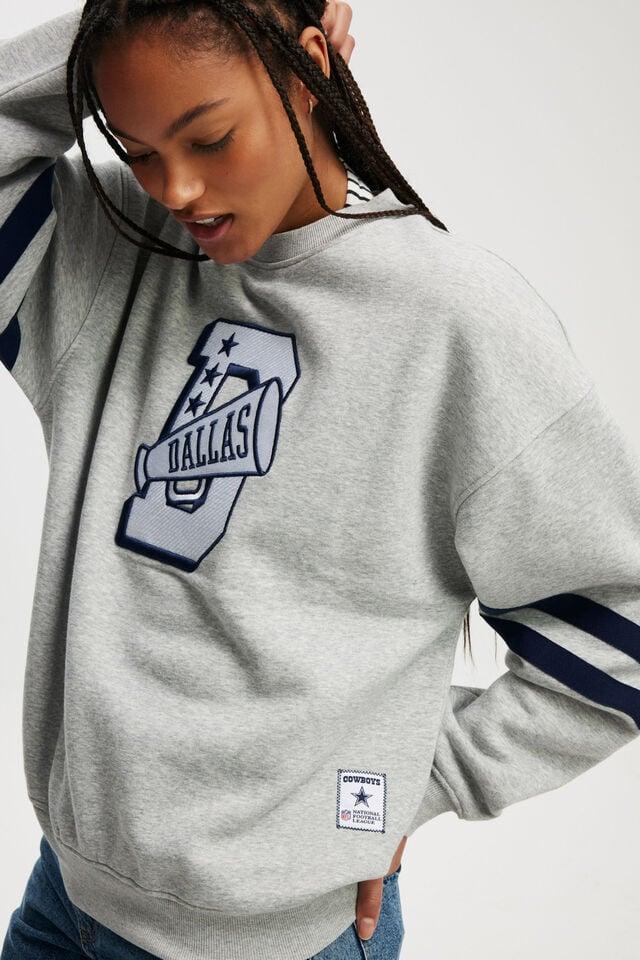Cotton On Dallas Cowboys Crew Sweatshirt Lcn Dal Dallas Cowboys Megaphone/ Grey Marle
