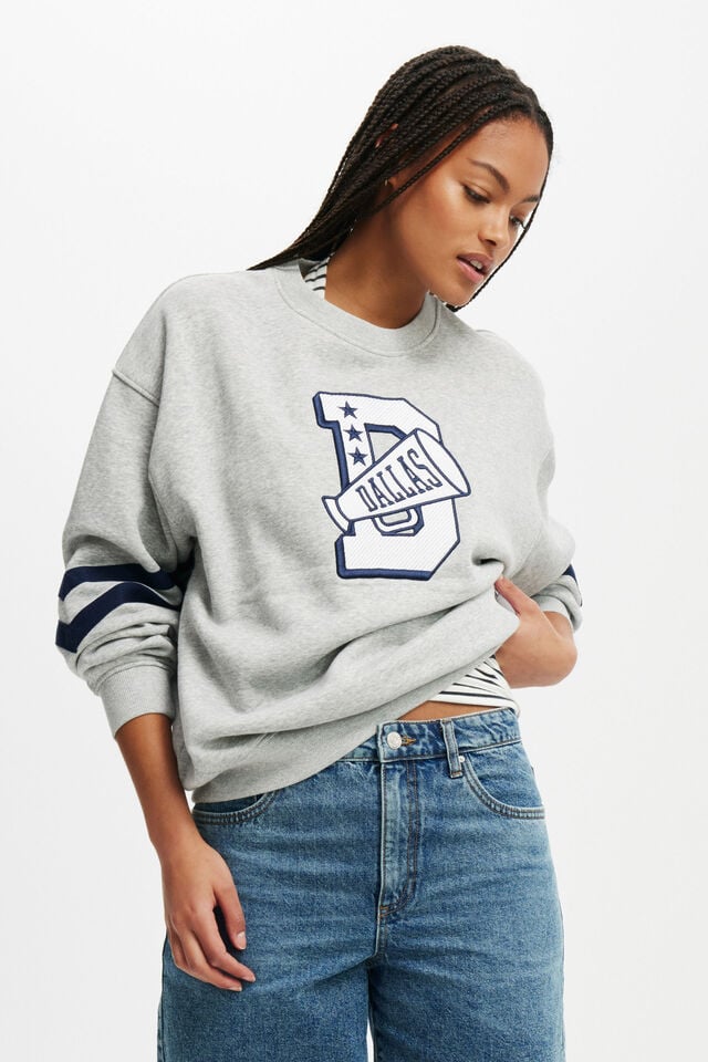 cotton on Dallas Cowboys Crew Sweatshirt lcn dal dallas cowboys megaphone/ grey marle