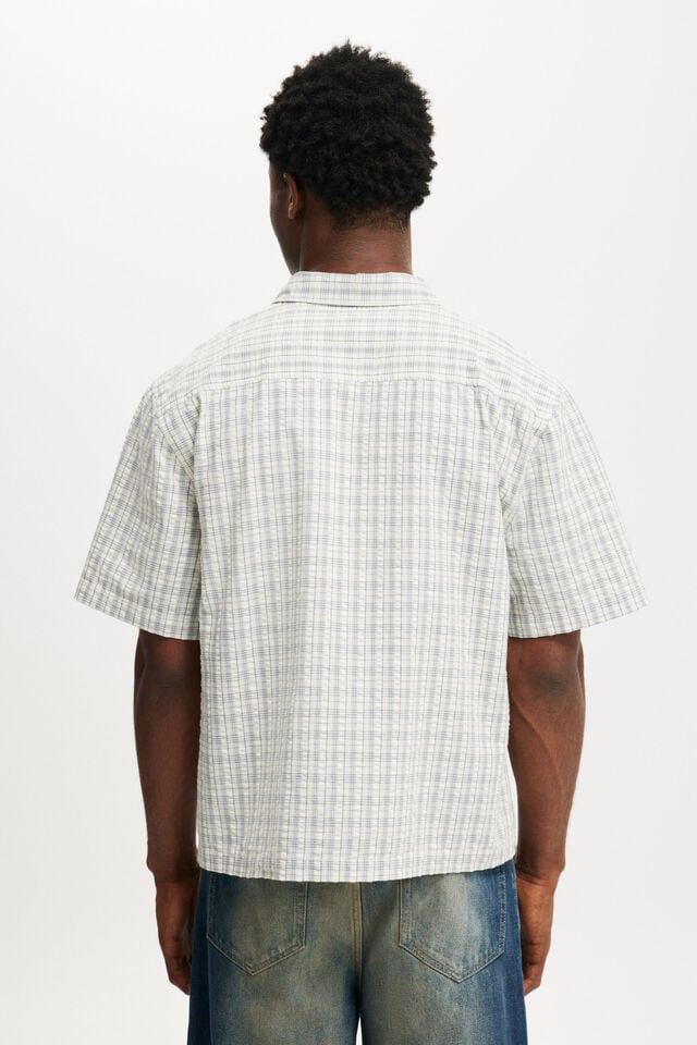 Cotton On Darcy Short Sleeve Shirt Off White Micro Check