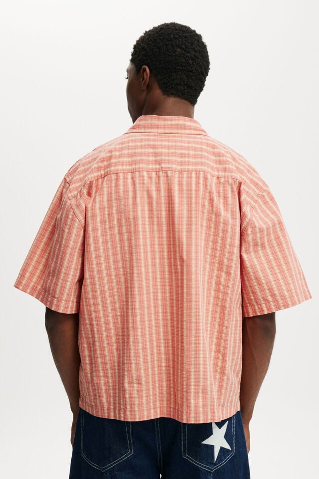 Cotton On Darcy Short Sleeve Shirt Orange Grid Check