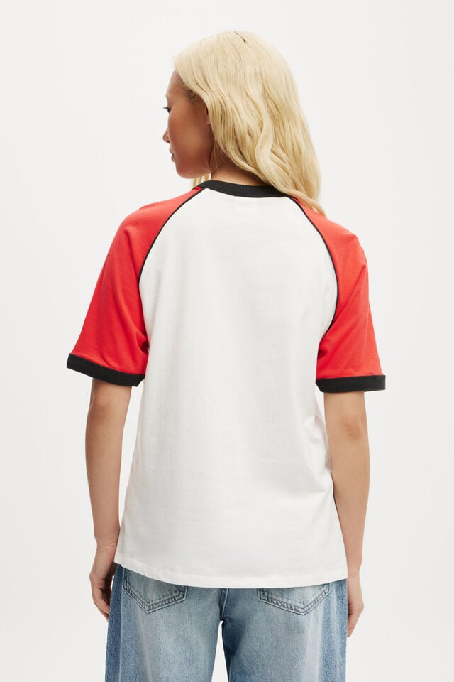 Cotton On David Bowie Regular Graphic Tee Lcn Per David Bowie Lightning/summer Red/vwhi