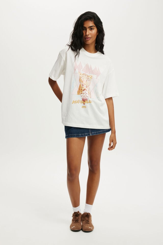 Cotton On Def Leppard Boxy Graphic Tee Lcn Br Def Leppard Adrenalize/ Marshmallow