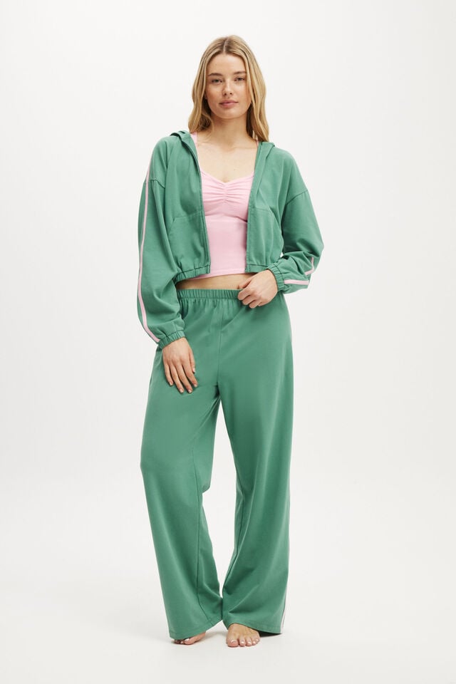 Cotton On Departure Lounge Crop Hoodie Light Vine/ Blushing Bride