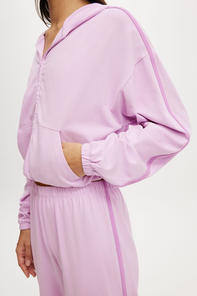 Cotton On Departure Lounge Crop Hoodie Orchid Touch/ Violette Tulle