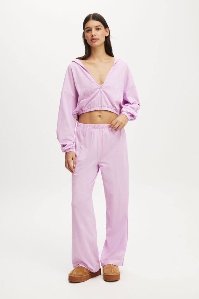 Cotton On Departure Lounge Crop Hoodie Orchid Touch/ Violette Tulle