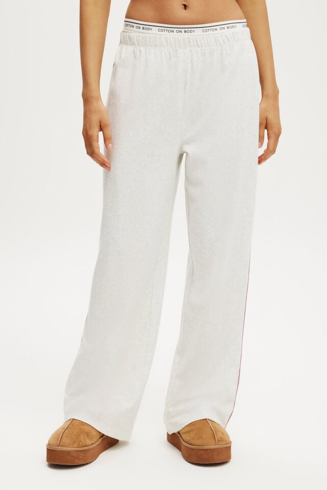Cotton On Departure Lounge Wide Leg Pant Light Grey Marle/ Heather Rose