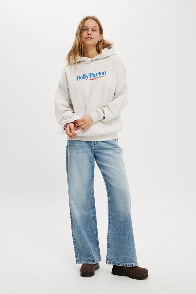 cotton on Dolly Parton Graphic Hoodie lcn img dolly bargain store / vintage white