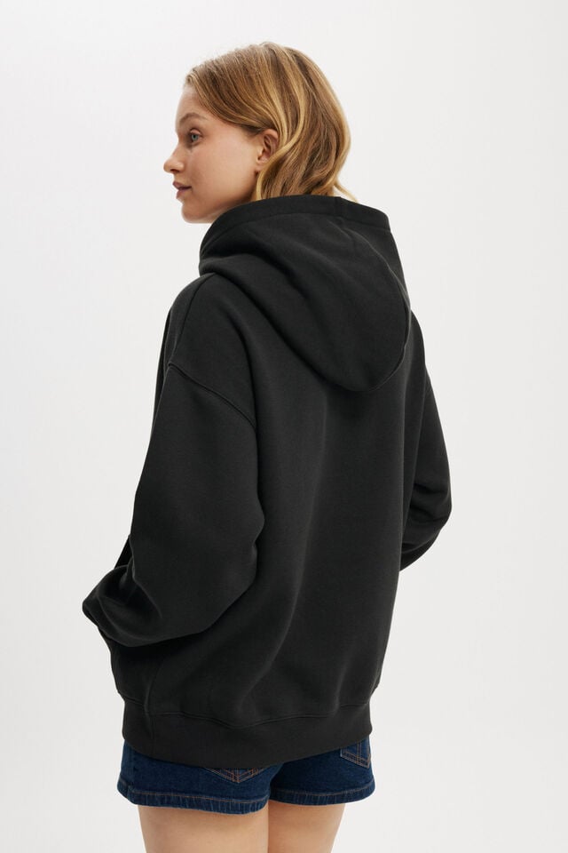 Cotton On Dolly Parton Graphic Hoodie Lcn Img Dolly Logo / Washed Black