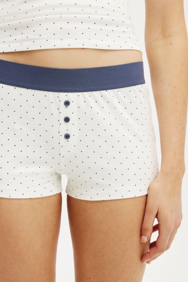 Cotton On Dreamy Soft Boyshort Steely Blue Billy Spot