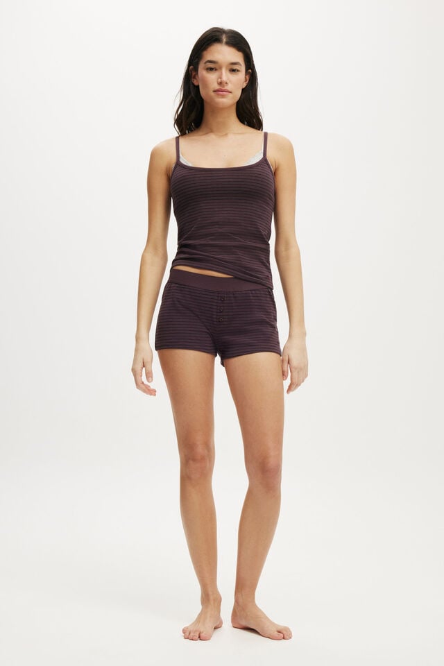 Cotton On Dreamy Soft Longline Cami Choc Jess Stripe