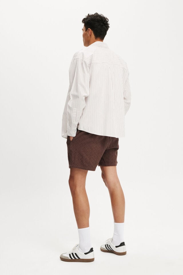 Cotton On Elevated Easy Short Chocolate Zig Zag Knit