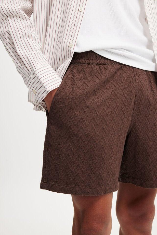 Cotton On Elevated Easy Short Chocolate Zig Zag Knit