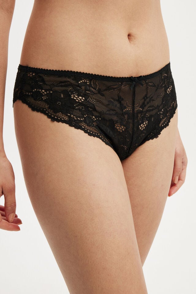 Cotton On Everyday All Over Lace Cheeky Brief Black