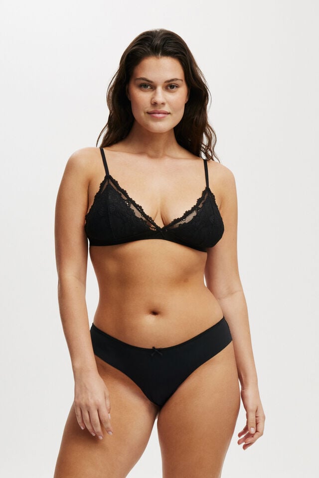 cotton on Everyday Lace Triangle Padded Bralette black
