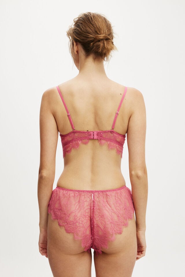 Cotton On Eyelash Lace Underwire Bra Raspberry Sorbet