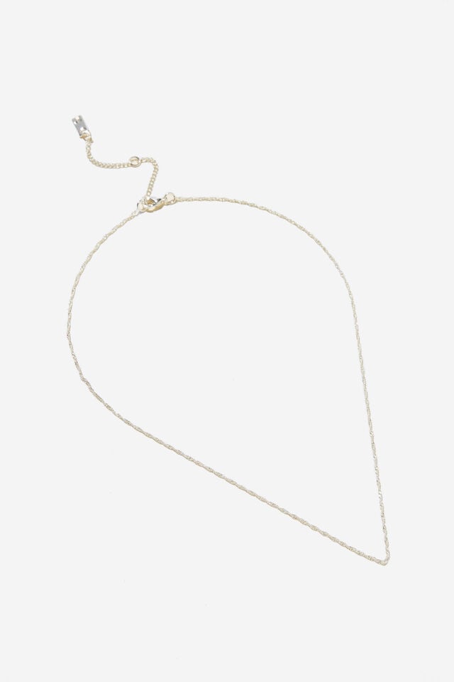 cotton on Fine Chain Necklace up silver fine twist chain