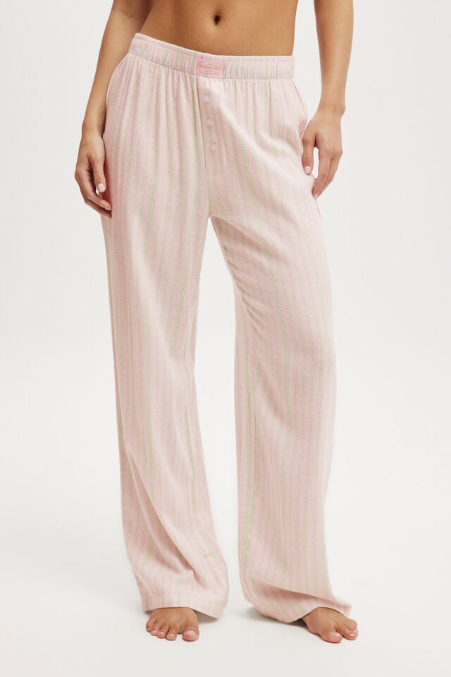 Cotton On Flannel Wide Leg Pant Blushing Bride Aubrey Stripe