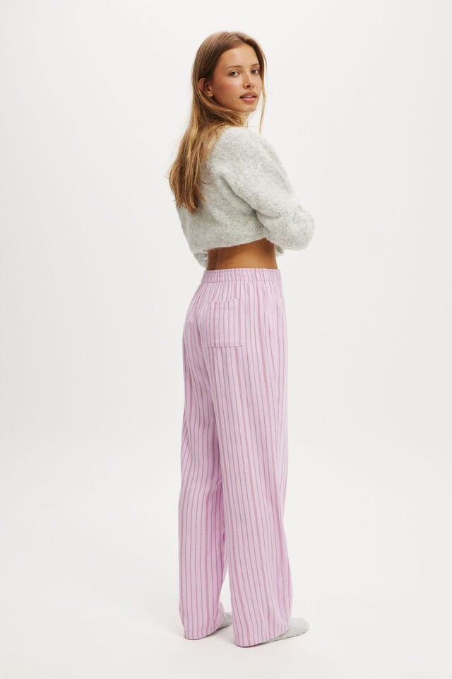 Cotton On Flannel Wide Leg Pant Orchid Touch Aubrey Stripe