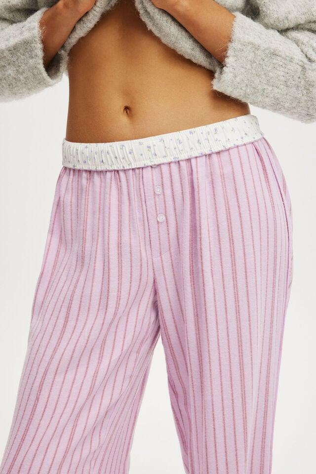 Cotton On Flannel Wide Leg Pant Orchid Touch Aubrey Stripe