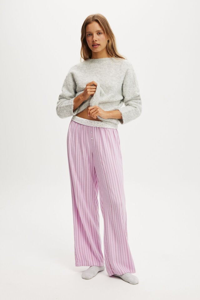 cotton on Flannel Wide Leg Pant orchid touch aubrey stripe