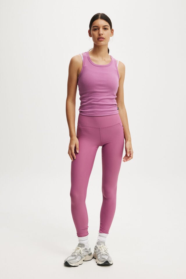 cotton on Fleece Lined Full Length Tight red violet