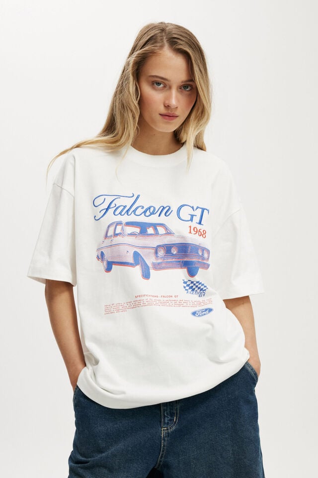 cotton on Ford Boxy Graphic Tee lcn ford falcon gt 1968/ vintage white