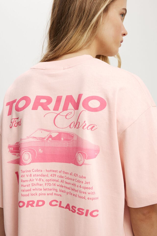 cotton on Ford Boxy Graphic Tee lcn ford torino cobra/ soft pink