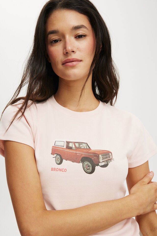 Cotton On Ford Graphic Tee Lcn Ford Red Bronco/ Soft Pink