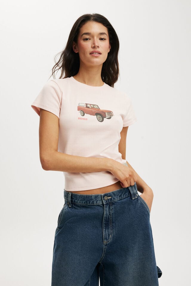 cotton on Ford Graphic Tee lcn ford red bronco/ soft pink