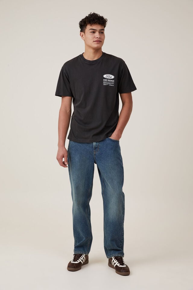 Cotton On Ford Loose Fit T-Shirt Lcn Ford Washed Black/bronco