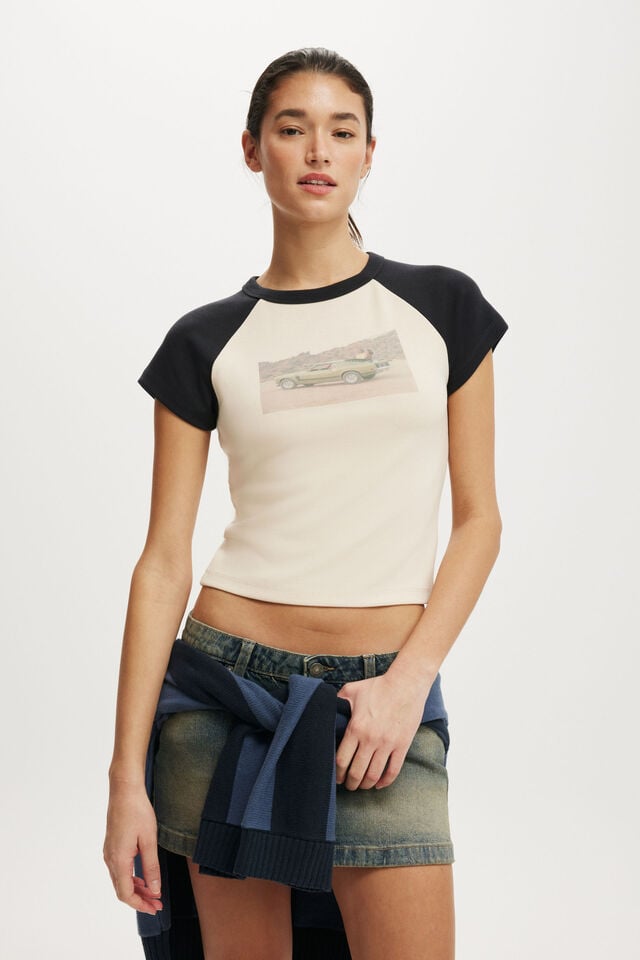 cotton on Ford Raglan Graphic Tee lcn ford 1970 302 boss / coconut