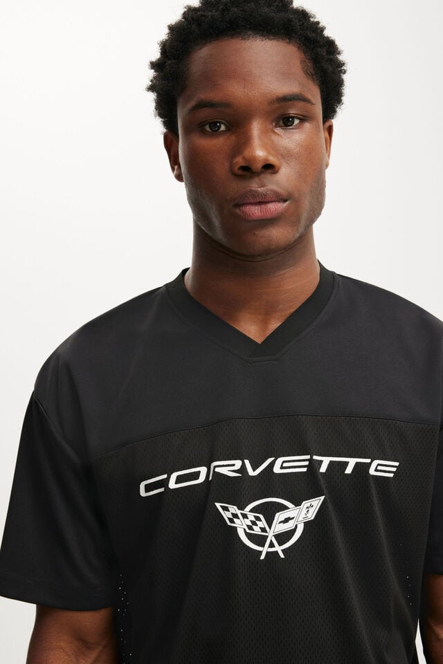 Cotton On General Motors Crew Neck Football Jersey Lcn Gm Black / Gm - Corvette Stars